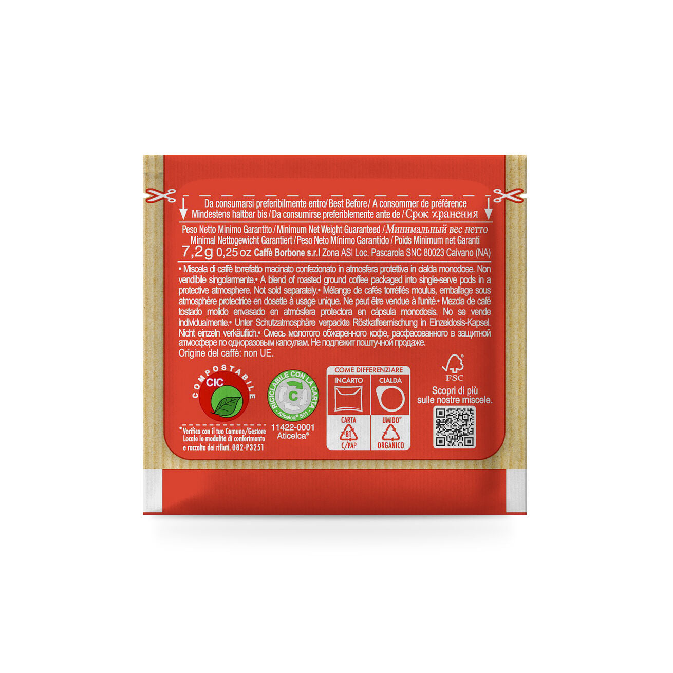 50 Dosettes BORBONE Rossa